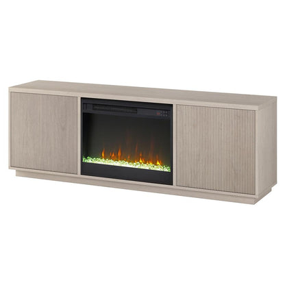 Hudson & Canal - Hanson Rectangular TV Stand with 26in Crystal Fireplace for TVs up to 75in in Alder White - TV1878 veiw 3