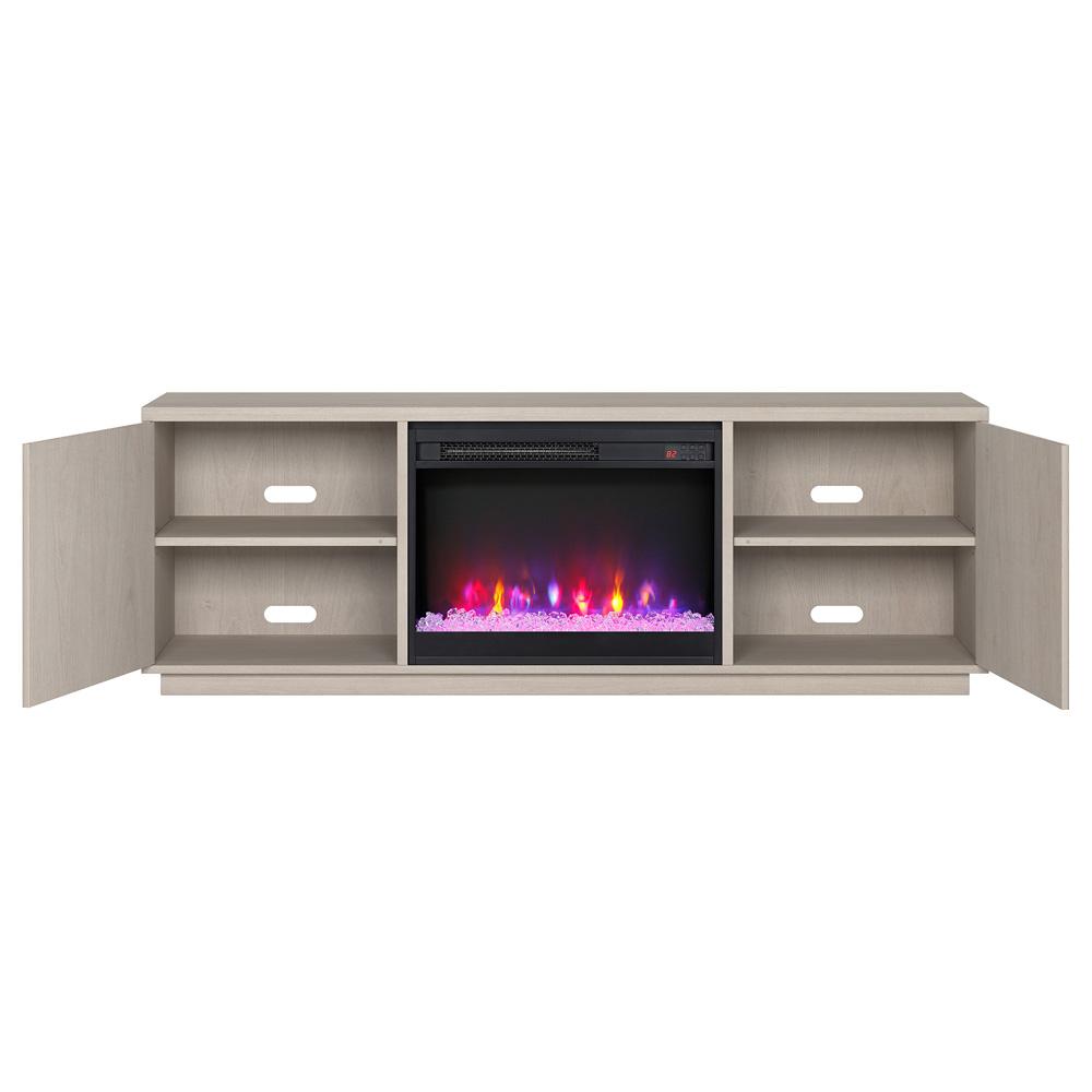 Hudson & Canal - Hanson Rectangular TV Stand with 26in Crystal Fireplace for TVs up to 75in in Alder White - TV1878 veiw 4