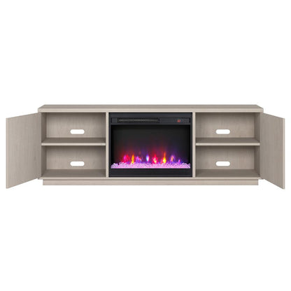Hudson & Canal - Hanson Rectangular TV Stand with 26in Crystal Fireplace for TVs up to 75in in Alder White - TV1878 veiw 4