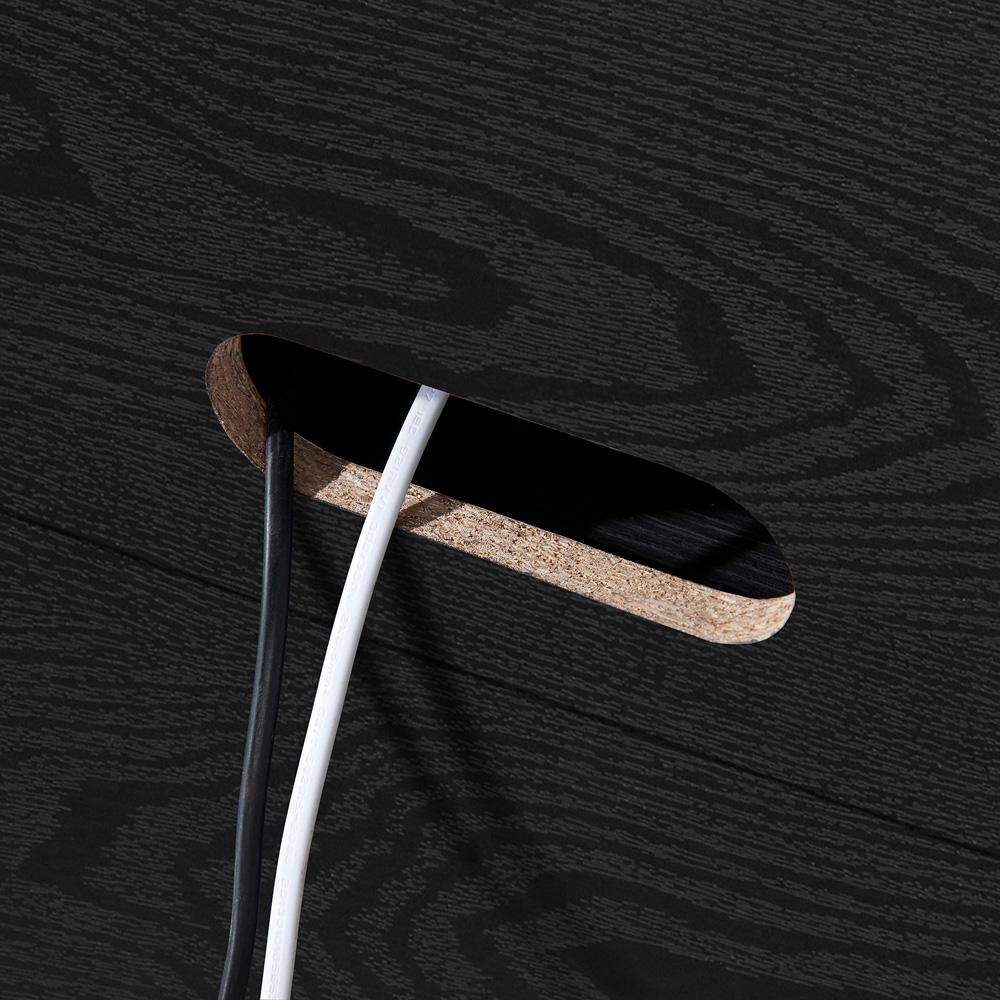 Hudson & Canal - Hanson Rectangular TV Stand with 26in Crystal Fireplace for TVs up to 75in in Black Grain - TV1877 veiw 8