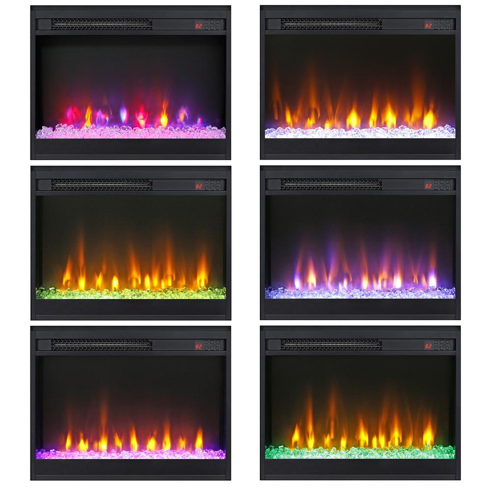 Hudson & Canal - Hanson Rectangular TV Stand with 26in Crystal Fireplace for TVs up to 75in in Black Grain - TV1877 veiw 11