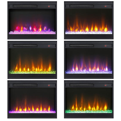 Hudson & Canal - Hanson Rectangular TV Stand with 26in Crystal Fireplace for TVs up to 75in in Black Grain - TV1877 veiw 11