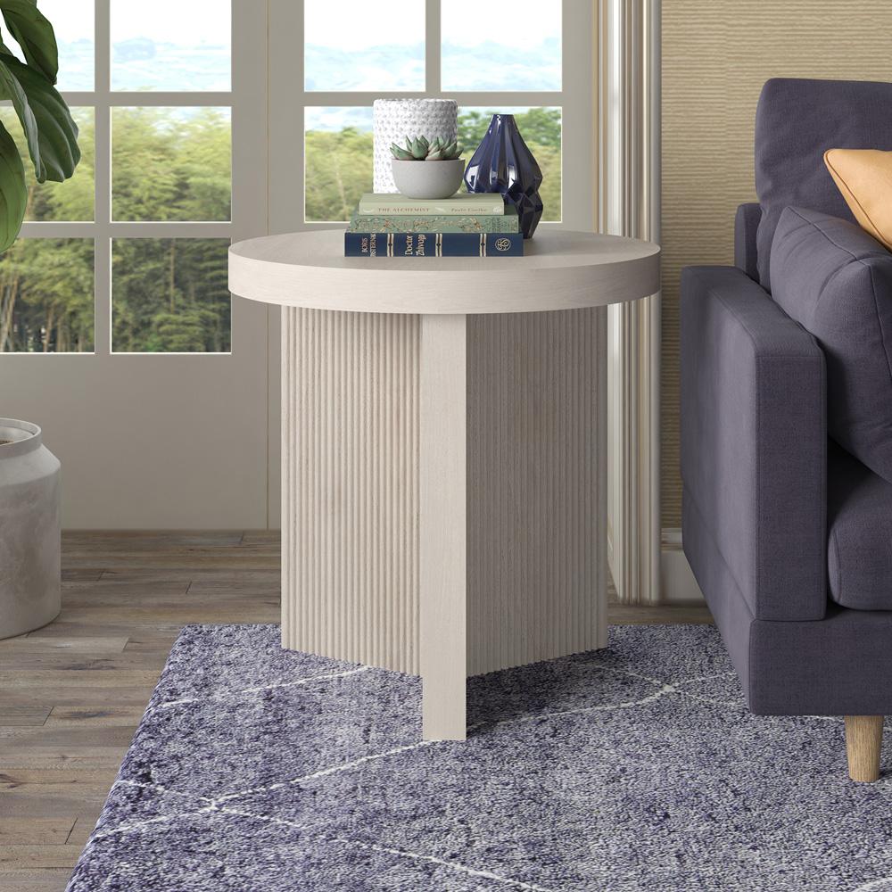 Hudson & Canal - Holm 22in Wide Round Side Table in Alder White - ST2255 veiw 4