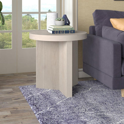 Hudson & Canal - Holm 22in Wide Round Side Table in Alder White - ST2255 veiw 5
