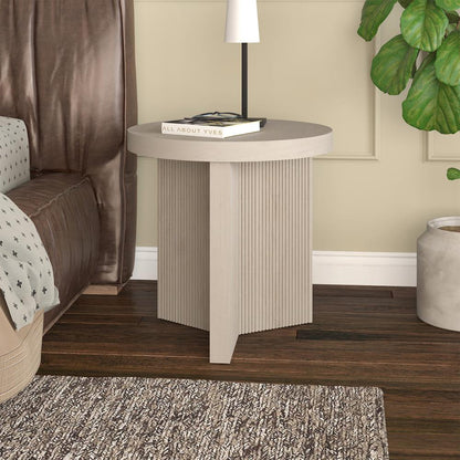 Hudson & Canal - Holm 22in Wide Round Side Table in Alder White - ST2255 veiw 8