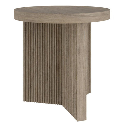 Hudson & Canal - Holm 22in Wide Round Side Table in Antiqued Gray Oak - ST2256 veiw 1