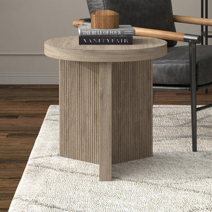 Hudson & Canal - Holm 22in Wide Round Side Table in Antiqued Gray Oak - ST2256 veiw 4
