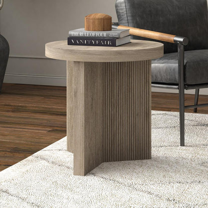 Hudson & Canal - Holm 22in Wide Round Side Table in Antiqued Gray Oak - ST2256 veiw 5