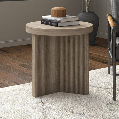 Hudson & Canal - Holm 22in Wide Round Side Table in Antiqued Gray Oak - ST2256 veiw 6