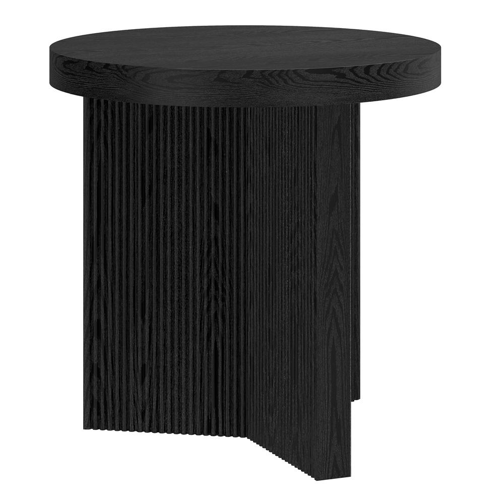 Hudson & Canal - Holm 22in Wide Round Side Table in Black Grain - ST2254 veiw 1