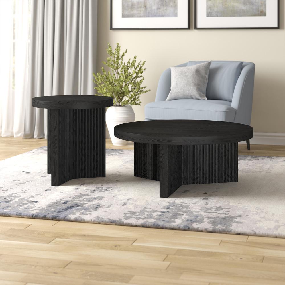 Hudson & Canal - Holm 22in Wide Round Side Table in Black Grain - ST2254 veiw 7