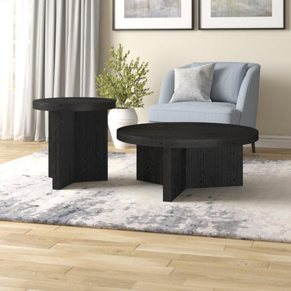 Hudson & Canal - Holm 22in Wide Round Side Table in Black Grain - ST2254 veiw 7