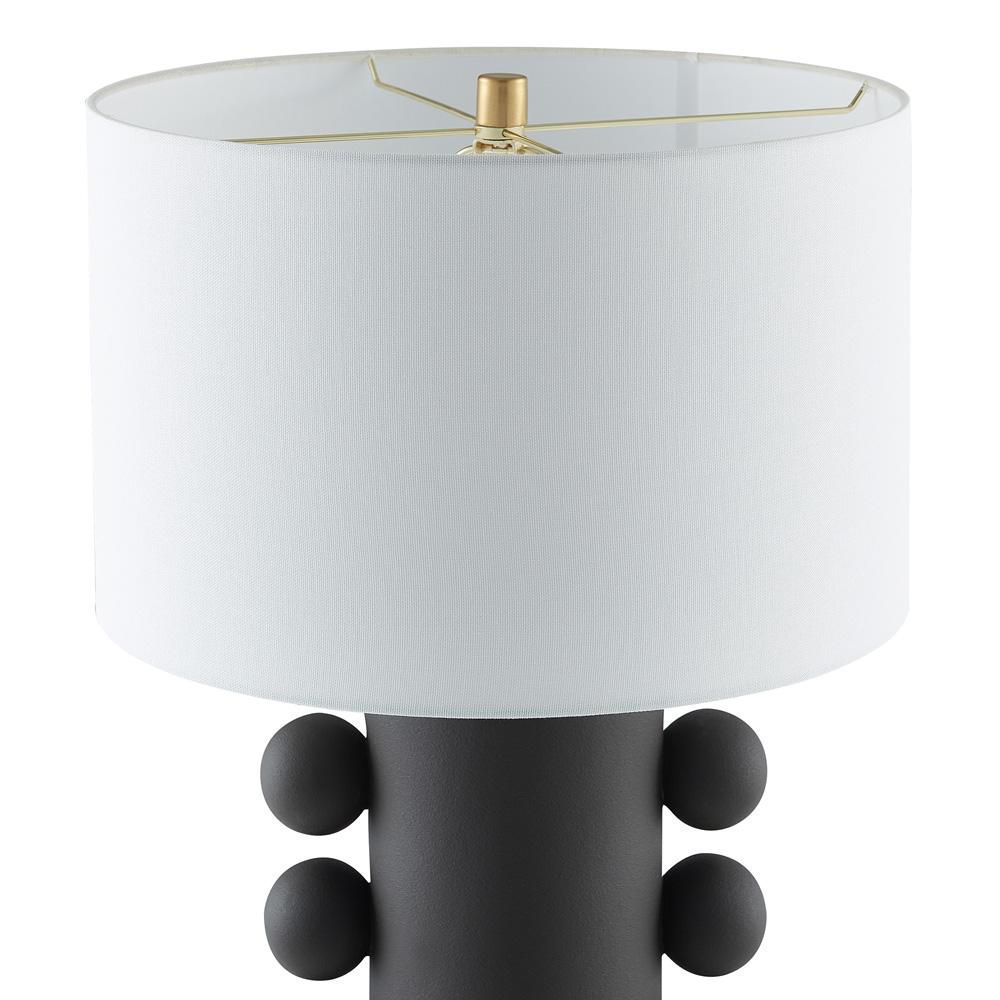 Hudson & Canal - Jurrah 27in Tall Ceramic Table Lamp with Fabric Shade in Matte Black/White - TL2218 veiw 3