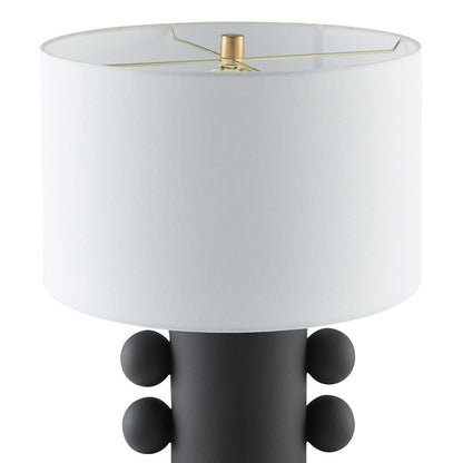 Hudson & Canal - Jurrah 27in Tall Ceramic Table Lamp with Fabric Shade in Matte Black/White - TL2218 veiw 3