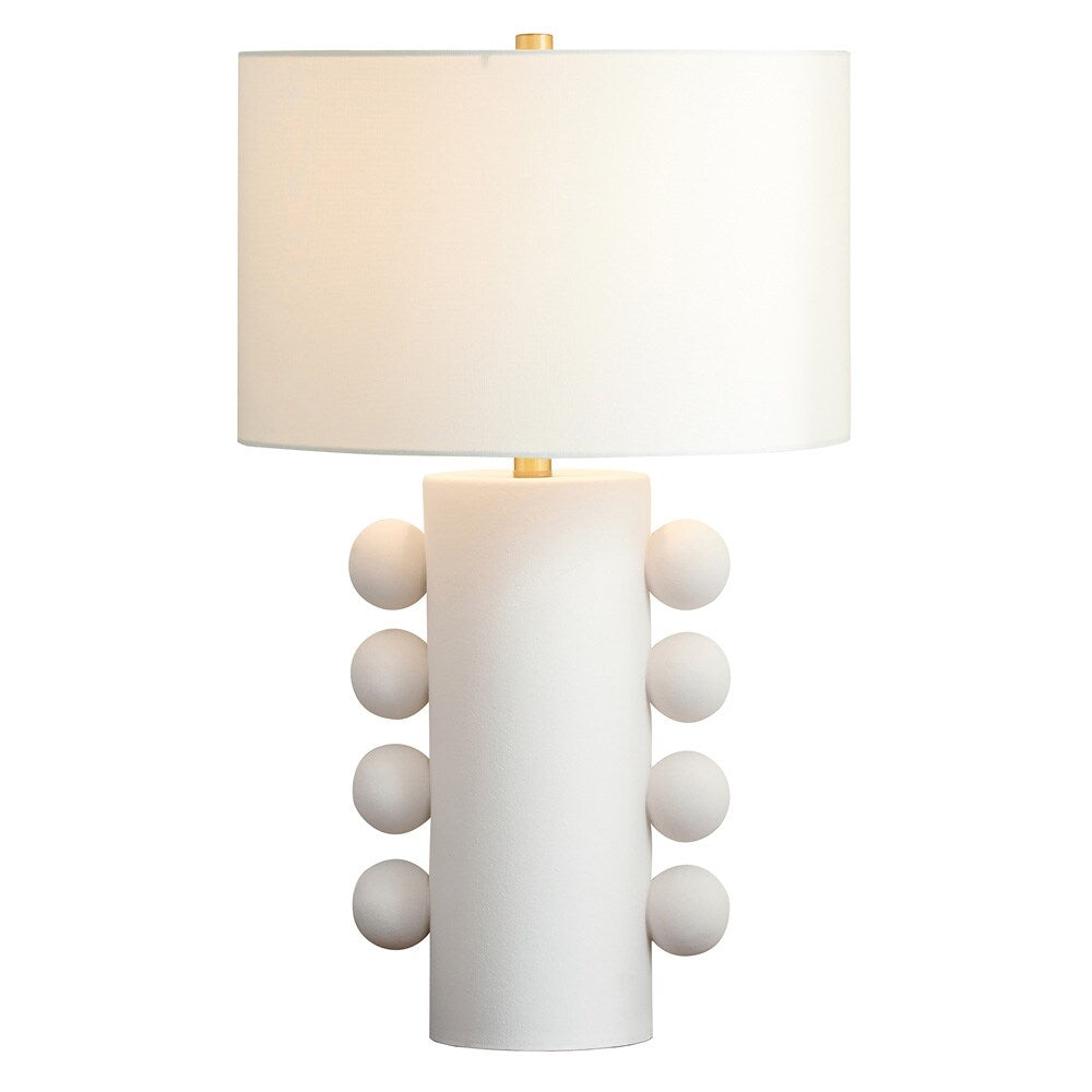 Hudson & Canal - Jurrah 27in Tall Ceramic Table Lamp with Fabric Shade in Matte White/White - TL2219 veiw 2
