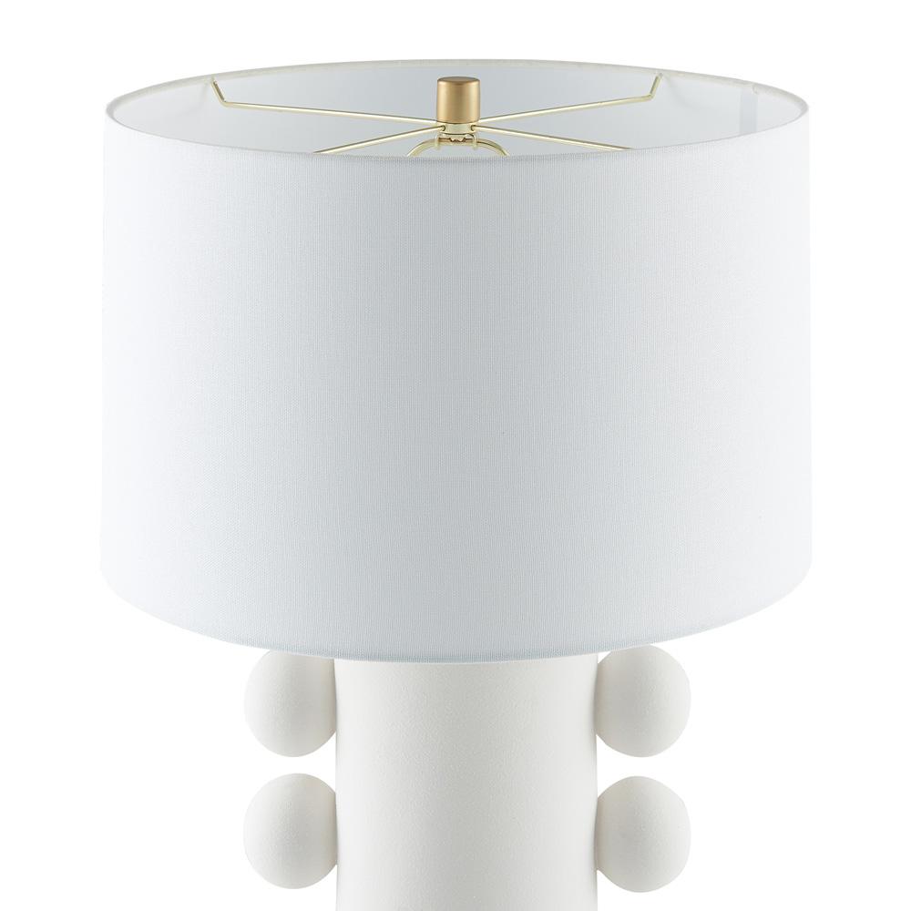 Hudson & Canal - Jurrah 27in Tall Ceramic Table Lamp with Fabric Shade in Matte White/White - TL2219 veiw 3