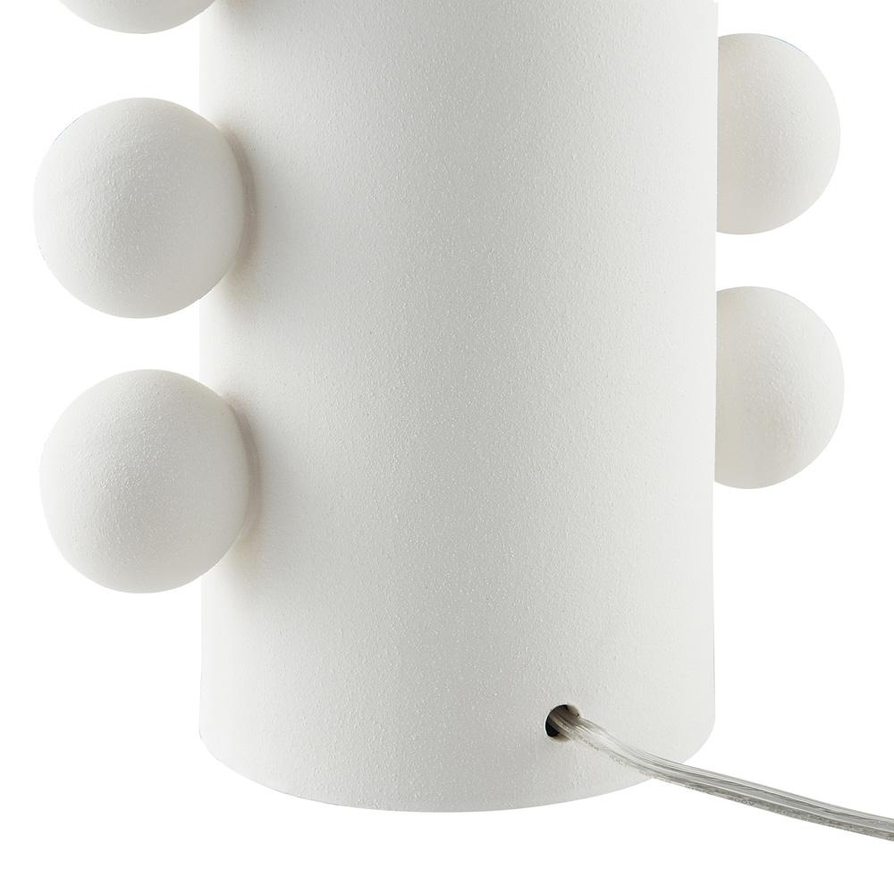 Hudson & Canal - Jurrah 27in Tall Ceramic Table Lamp with Fabric Shade in Matte White/White - TL2219 veiw 4