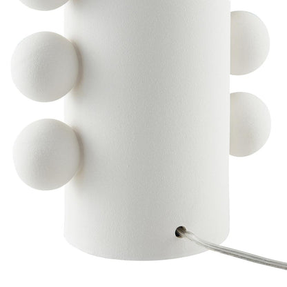 Hudson & Canal - Jurrah 27in Tall Ceramic Table Lamp with Fabric Shade in Matte White/White - TL2219 veiw 4