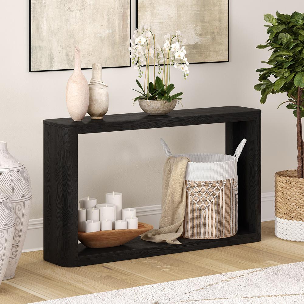 Hudson & Canal - Kellan 52in Wide Rectangular Console Table in Black Grain - AT2179 veiw 4