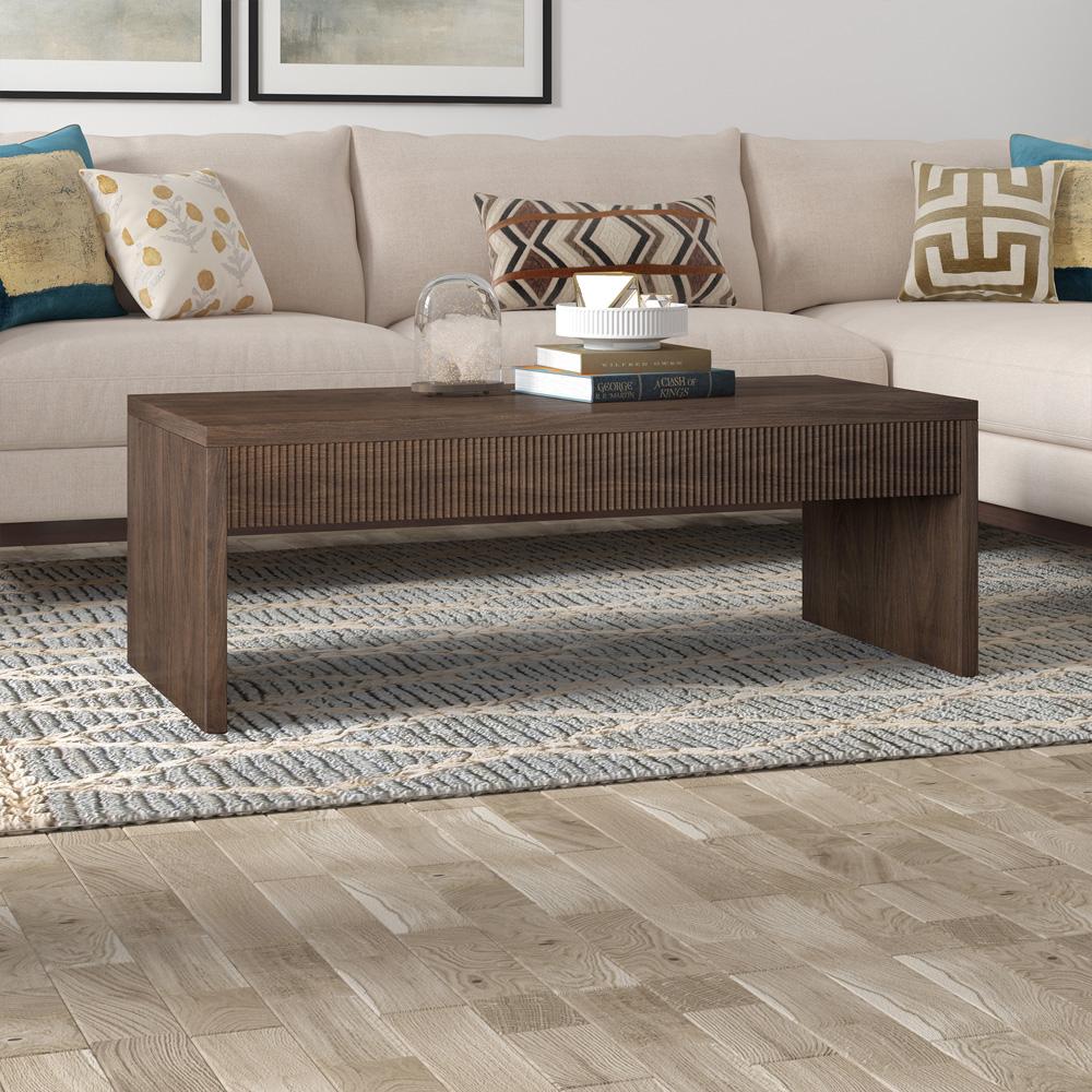 Hudson & Canal - Lawrence 48in Wide Rectangular Coffee Table in Alder Brown - CT2242 veiw 5