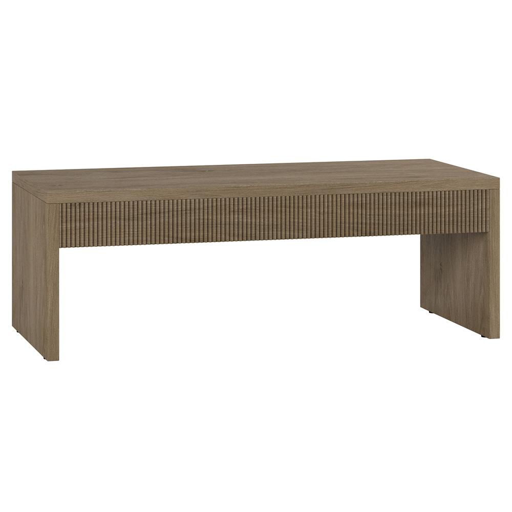 Hudson & Canal - Lawrence 58in Wide Rectangular Coffee Table in Antiqued Gray Oak - CT2241 veiw 1