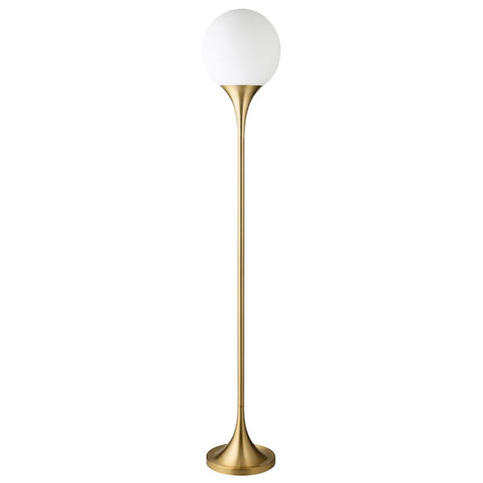 Hudson & Canal - Mahdi Torchiere Floor Lamp with Glass Shade in Brass/White Milk - FL2189 veiw 1