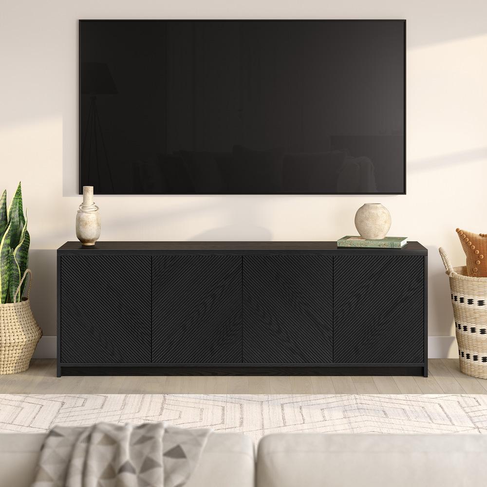 Hudson & Canal - Renad Rectangular TV Stand for TVs up to 78in in Black Grain - TV2248 veiw 5