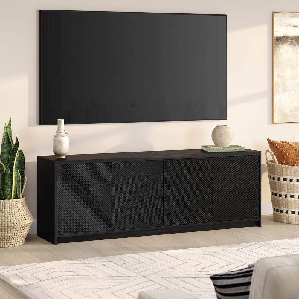 Hudson & Canal - Renad Rectangular TV Stand for TVs up to 78in in Black Grain - TV2248 veiw 6