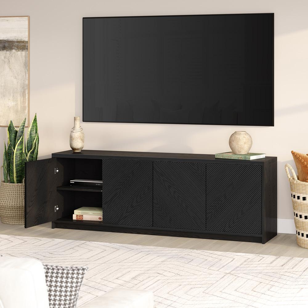 Hudson & Canal - Renad Rectangular TV Stand for TVs up to 78in in Black Grain - TV2248 veiw 7