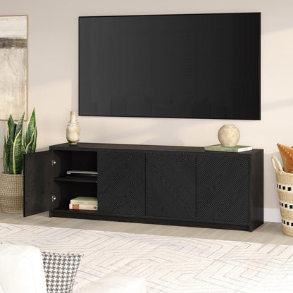 Hudson & Canal - Renad Rectangular TV Stand for TVs up to 78in in Black Grain - TV2248 veiw 7