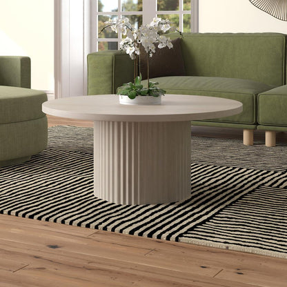 Hudson & Canal - Rollan 32in Wide Round Coffee Table in Alder White - CT2278 veiw 3