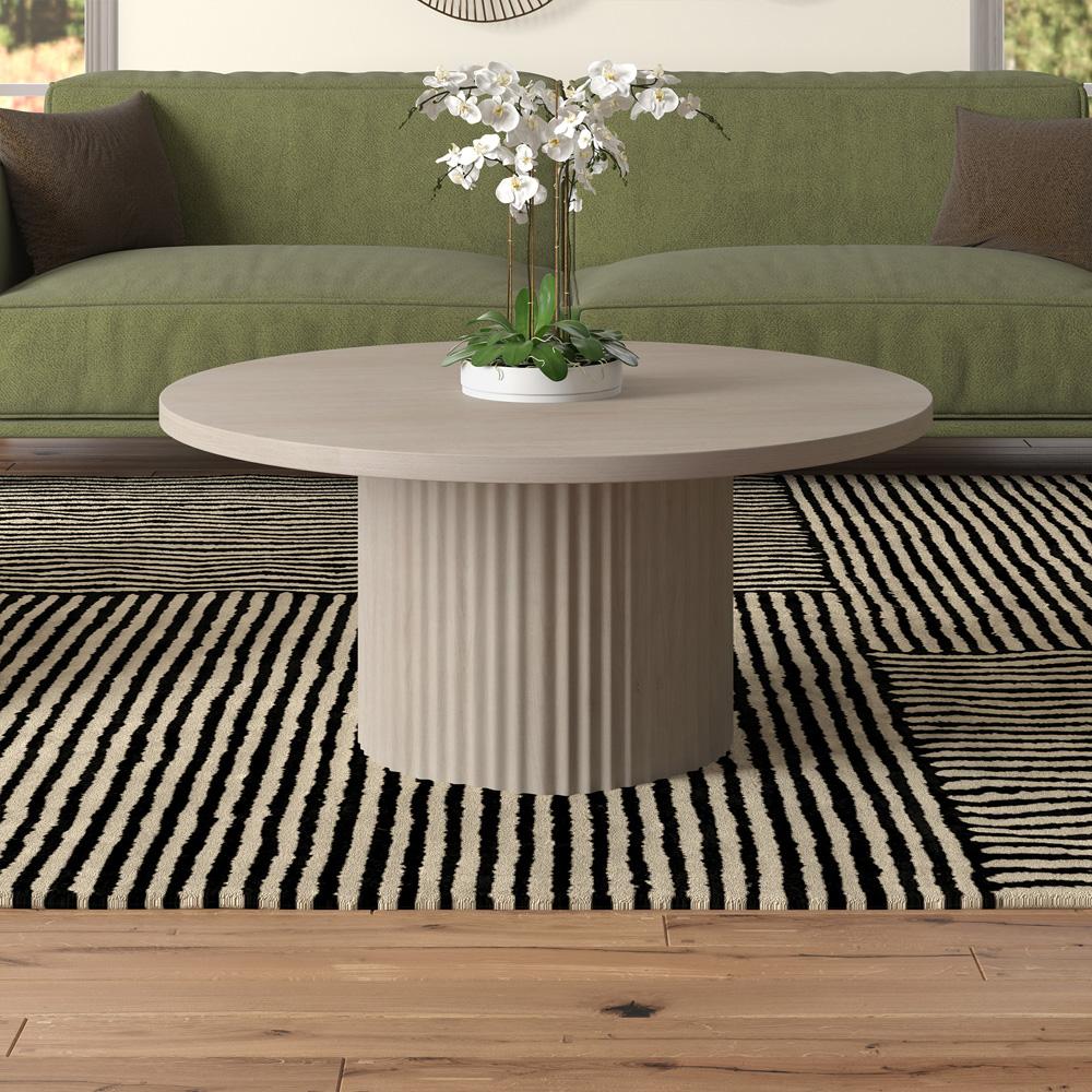 Hudson & Canal - Rollan 32in Wide Round Coffee Table in Alder White - CT2278 veiw 5