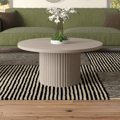 Hudson & Canal - Rollan 32in Wide Round Coffee Table in Alder White - CT2278 veiw 5