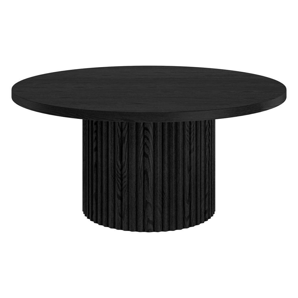 Hudson & Canal - Rollan 32in Wide Round Coffee Table in Black Grain - CT2277 veiw 2