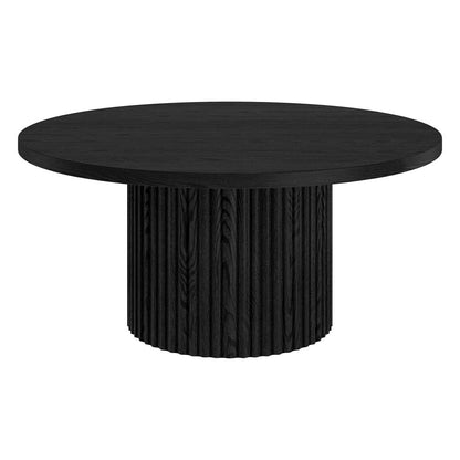 Hudson & Canal - Rollan 32in Wide Round Coffee Table in Black Grain - CT2277 veiw 2