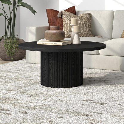 Hudson & Canal - Rollan 32in Wide Round Coffee Table in Black Grain - CT2277 veiw 3