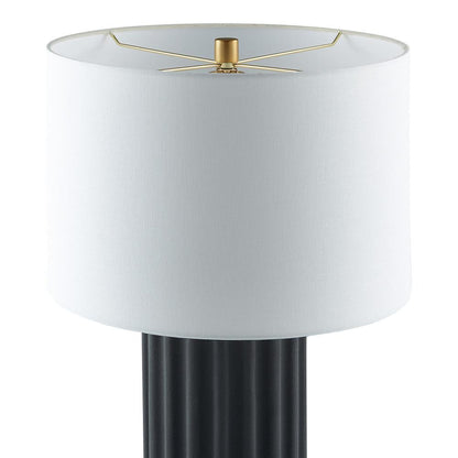 Hudson & Canal - Seren 23in Tall Table Lamp with Fabric Shade in Matte Black/Brass/White - TL2214 veiw 3