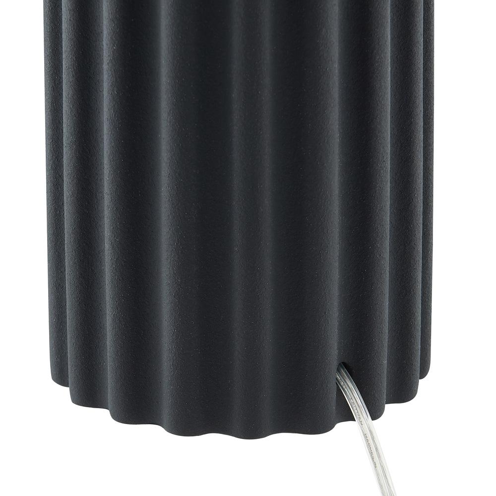 Hudson & Canal - Seren 23in Tall Table Lamp with Fabric Shade in Matte Black/Brass/White - TL2214 veiw 4