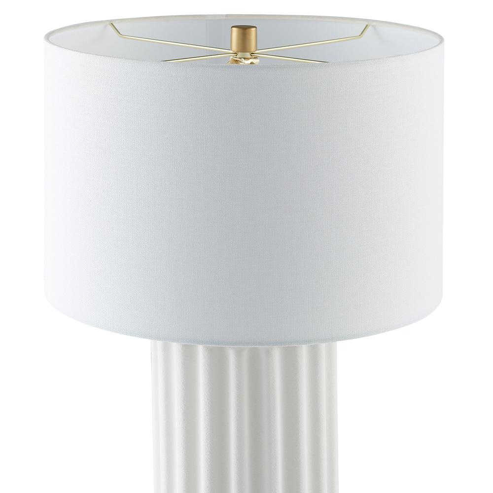 Hudson & Canal - Seren 23in Tall Table Lamp with Fabric Shade in Matte White/Brass/White - TL2215 veiw 3