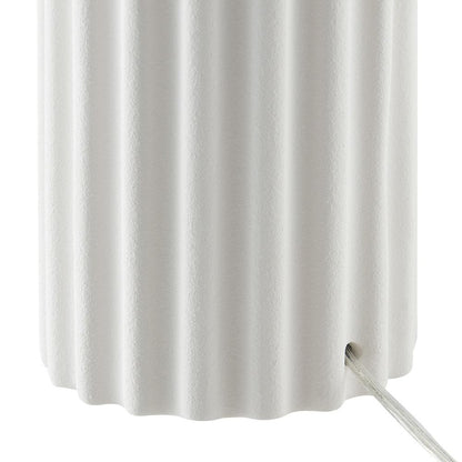 Hudson & Canal - Seren 23in Tall Table Lamp with Fabric Shade in Matte White/Brass/White - TL2215 veiw 4