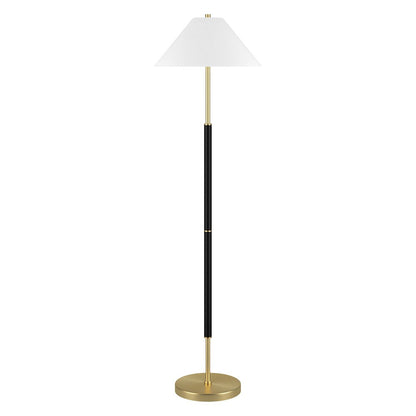 Hudson & Canal - Simona 2-Light Floor Lamp with Fabric Shade in Matte Black/Brass - FL2038 veiw 1