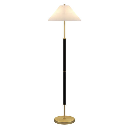 Hudson & Canal - Simona 2-Light Floor Lamp with Fabric Shade in Matte Black/Brass - FL2038 veiw 2