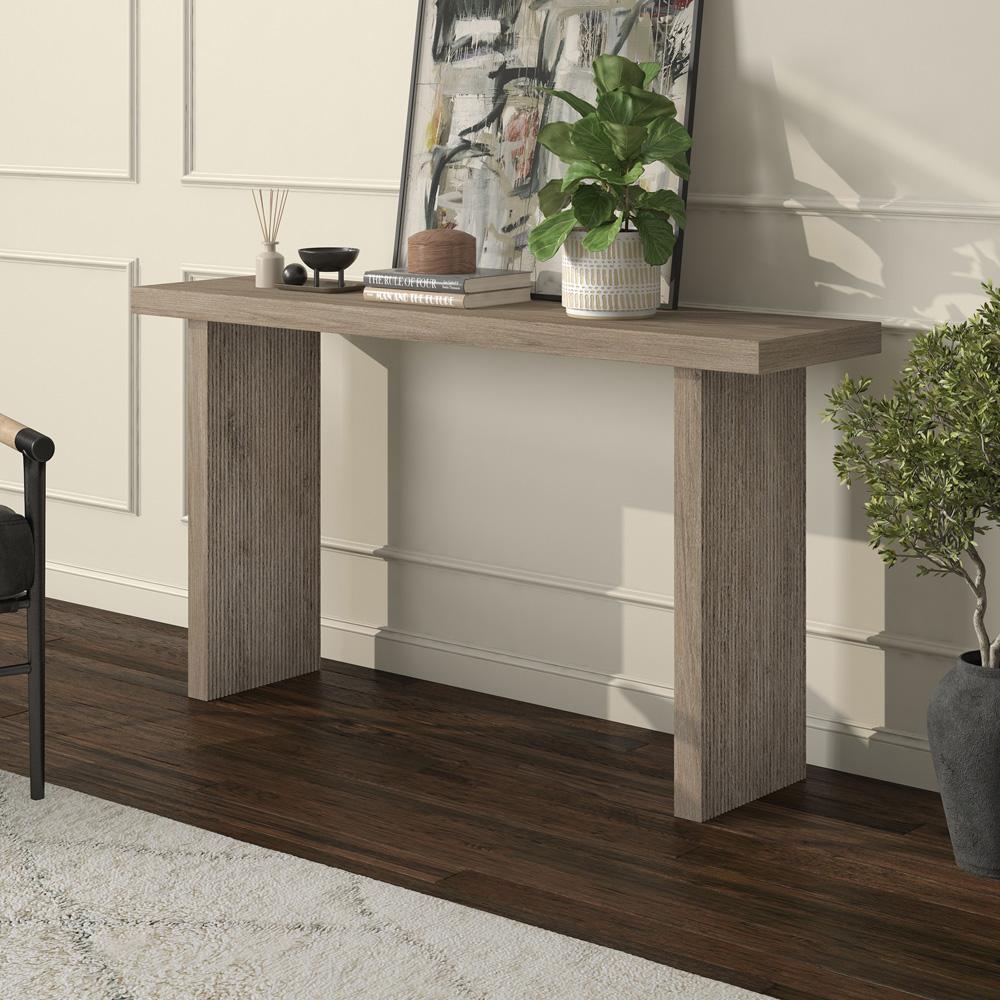 Hudson & Canal - Soren 55in Wide Rectangular Console Table in Antiqued Gray Oak - AT2267 veiw 4