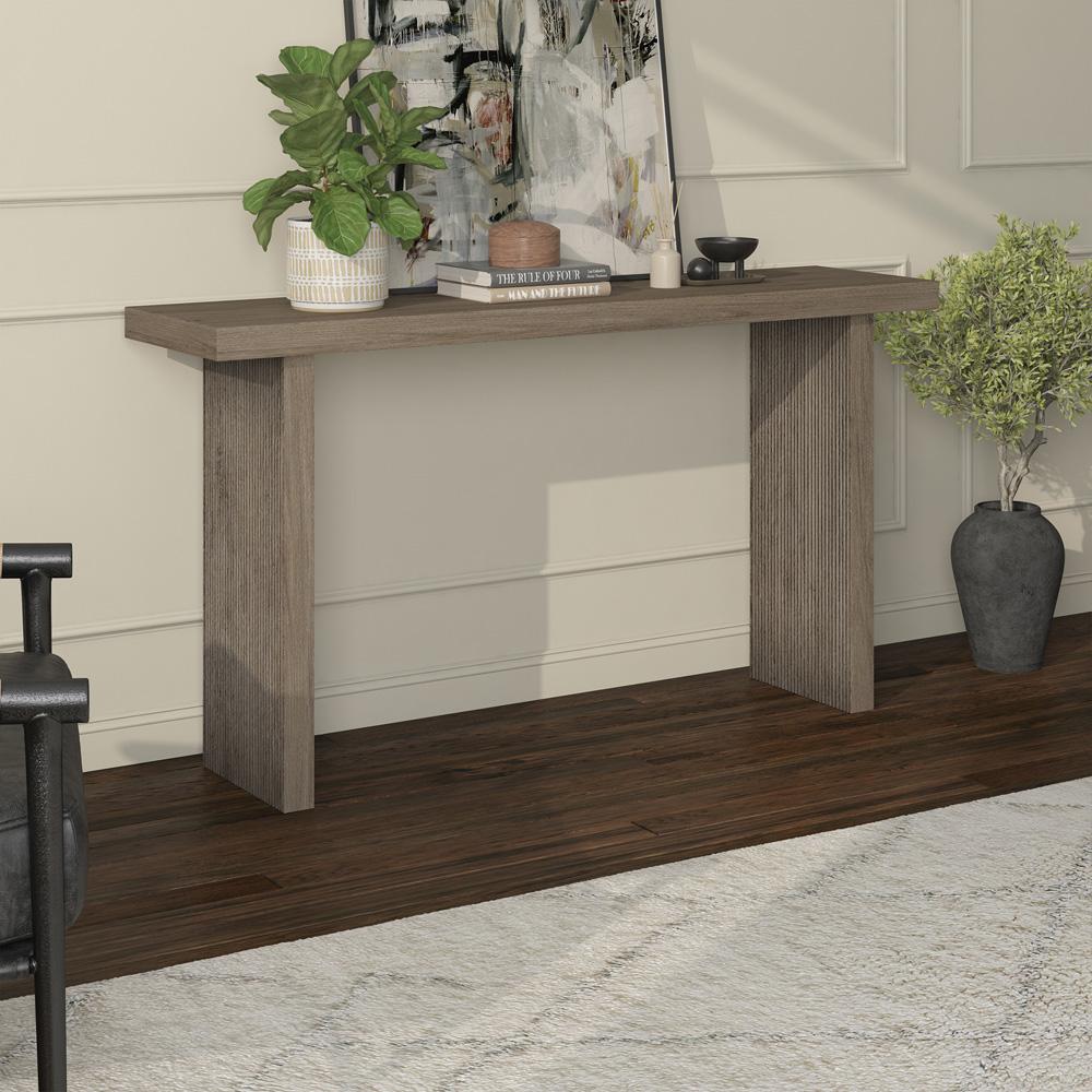 Hudson & Canal - Soren 55in Wide Rectangular Console Table in Antiqued Gray Oak - AT2267 veiw 5