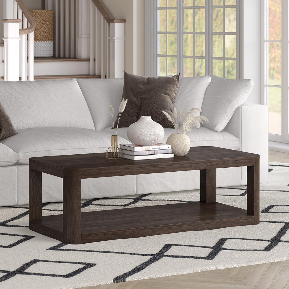 Hudson & Canal - Stellan 47in Wide Rectangular Coffee Table in Alder Brown - CT2197 veiw 4