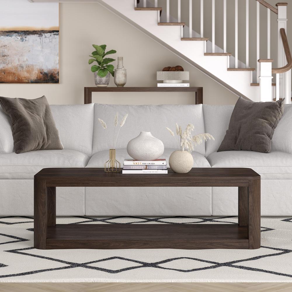 Hudson & Canal - Stellan 47in Wide Rectangular Coffee Table in Alder Brown - CT2197 veiw 5