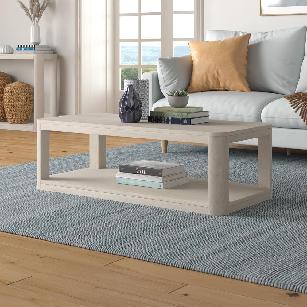 Hudson & Canal - Stellan 47in Wide Rectangular Coffee Table in Alder White - CT2196 veiw 4