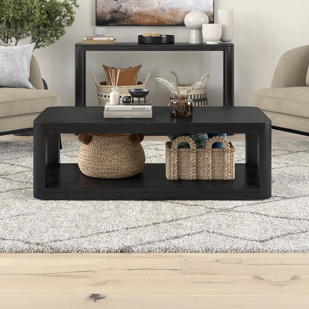 Hudson & Canal - Stellan 47in Wide Rectangular Coffee Table in Black Grain - CT2195 veiw 5