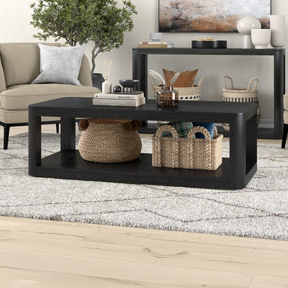 Hudson & Canal - Stellan 47in Wide Rectangular Coffee Table in Black Grain - CT2195 veiw 6
