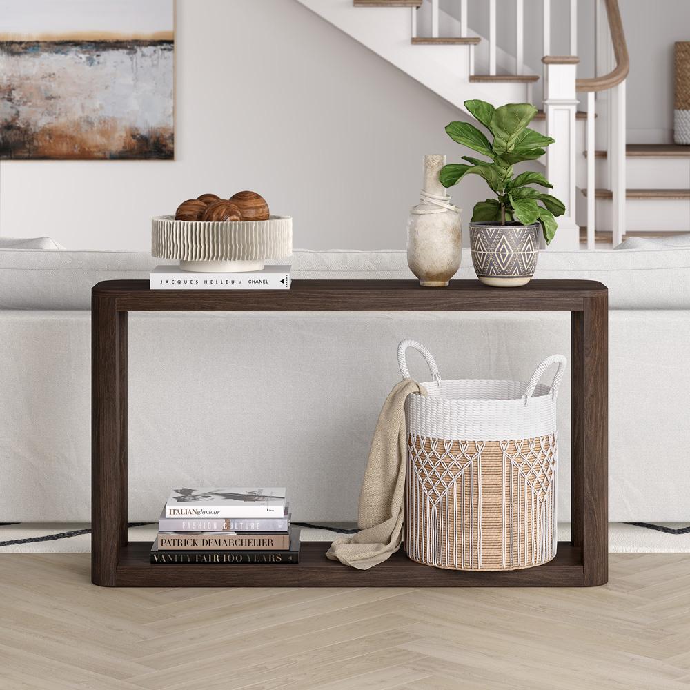 Hudson & Canal - Stellan 52in Wide Rectangular Console Table in Alder Brown - AT2200 veiw 5